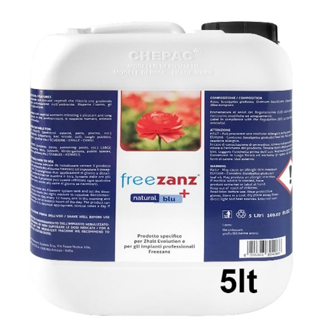 FreeZanz Insetticida Natural Blu+ Specifico per Mosche e Tafani 5 litri