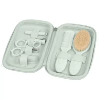Miniland Baby Kit Set Accessori per la Cura del Neonato Pochette con Forbicine, Lima, Pettine, Spazzola e Spazzolino - mint