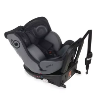 Be Cool Seggiolino Auto Easy i-Size R129 con Base Isofix Girevole per Bambini da 40 a 150 cm - dalla nascita ai 12 anni circa - Be Carbon
