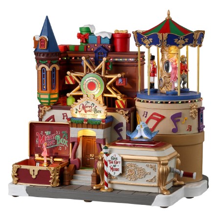 Lemax 35021 The Merry Music Box - Giostra con Suoni e Luci - con Alimentatore