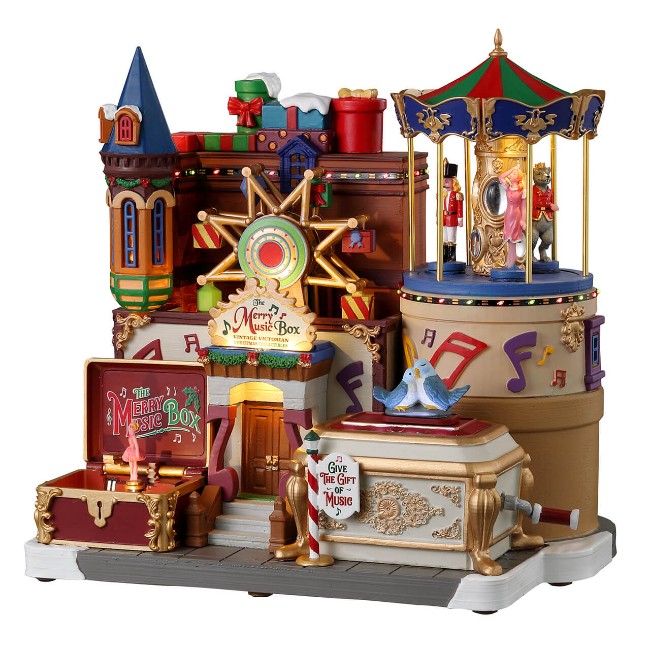 Lemax 35021 The Merry Music Box - Giostra con Suoni e Luci - con Alimentatore