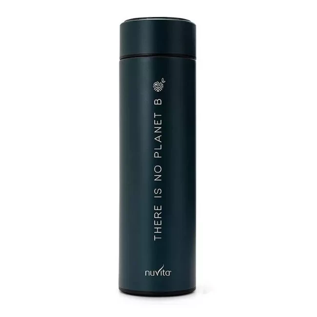 Nuvita Borraccia Termica Bambino in Acciaio con Termometro Led e Chiusura Ermetica 500ml - Dark Green