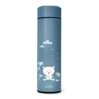 Nuvita Borraccia Termica Bambino in Acciaio con Termometro Led e Chiusura Ermetica 500ml - Powder Blue