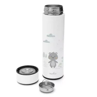 Nuvita Borraccia Termica Bambino in Acciaio con Termometro Led e Chiusura Ermetica 500ml - White