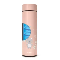 Nuvita Borraccia Termica Bambino in Acciaio con Termometro Led e Chiusura Ermetica 500ml - White