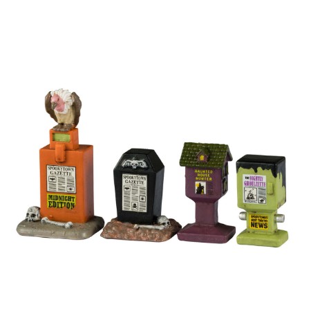Lemax 44316 Spookytown Gazette - 4 pezzi