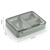 Nuvita Lunch Box per Bambini a 3 Scomparti compatibile con Microonde 950 ml - Sage Green