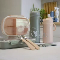Nuvita Lunch Box per Bambini a 3 Scomparti compatibile con Microonde 950 ml - Sage Green