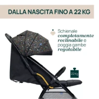 Chicco Passeggino Ultra Leggero Glee Omologato 22 kg per Bambini fino a 4 Anni - Playful Black