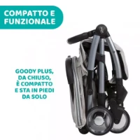 Chicco Passeggino Leggero Goody Plus con Chiusura Centralizzata, max 22kg - Grey Mist