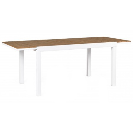 Bizzotto Tavolo Allungabile da Esterno Elias per Giardino 140/200 x 90 cm - Bianco
