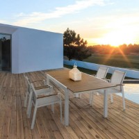 Bizzotto Tavolo Allungabile da Esterno Elias per Giardino 140/200 x 90 cm - Bianco