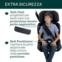 Chicco Seggiolino Auto Quizy Isofix 100-150 cm, Reclinabile e Confortevole, per Bambini da 3 ai 12 anni 