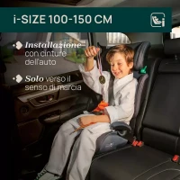 Chicco Seggiolino Auto Quizy Isofix 100-150 cm, Reclinabile e Confortevole, per Bambini da 3 ai 12 anni 