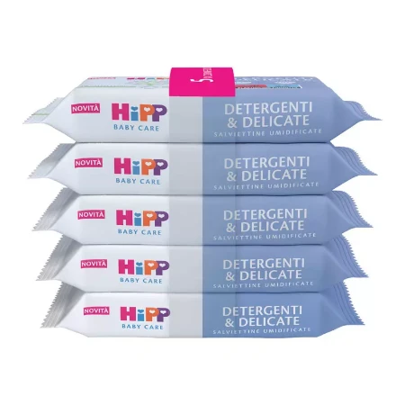 Hipp Salviette Neonato Detergenti & Delicate 5x48pz