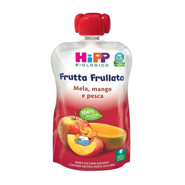 HiPP Frutta Frullata Bio Mela Mango e Pesca 90 gr