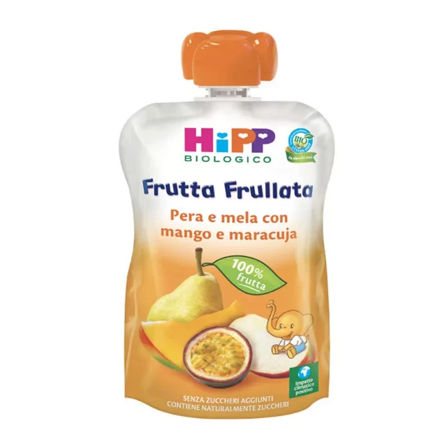 Frutta Frullata Bio Pera Mela Mango e Maracuja 90 gr