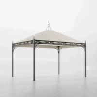 Gazebo Novecento Unosider in Ferro Struttura Antracite Telo Bianco