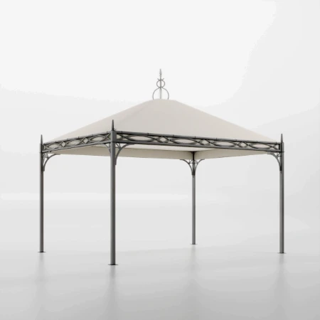 Gazebo Novecento Unosider in Ferro Struttura Antracite Telo Bianco