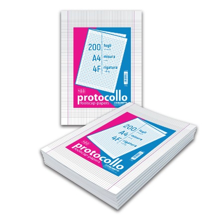 Blasetti Confezione 20 Fogli Protocollo Rigatura 4F