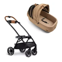 Tavo Pets Passeggino Cane Maeve 3in1 con Telaio Cognac e Culla Sable - taglia M Flex - Peso max 12 kg 