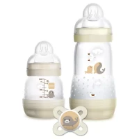 Mam Set Benvenuto Easy Start con 2 Biberon Anticolica e Ciuccio 0m+ - Beige