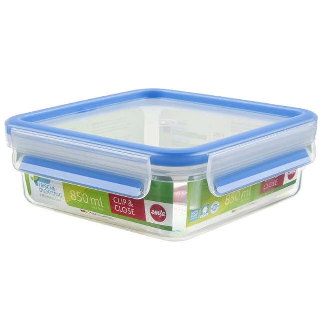 Emsa Clip&Close Contenitore Salvafreschezza Quadrato 0,85 l