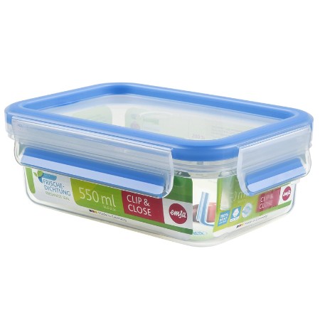 Emsa Clip&Close Contenitore Salvafreschezza Rettangolare 0,55 l