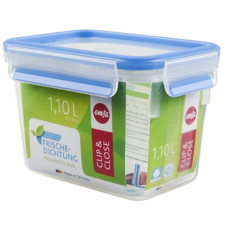 Emsa Clip&Close Contenitore Salvafreschezza Rettangolare 1,1 l