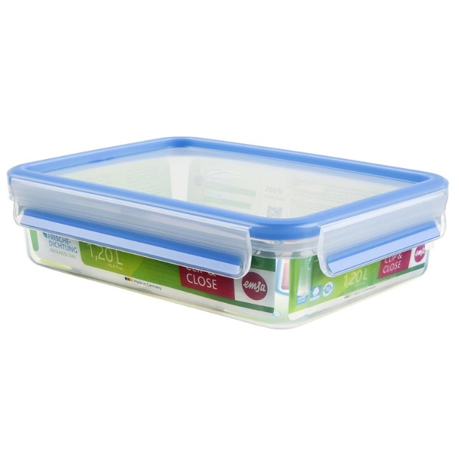 Emsa Clip&Close Contenitore Salvafreschezza Rettangolare 1,2 l