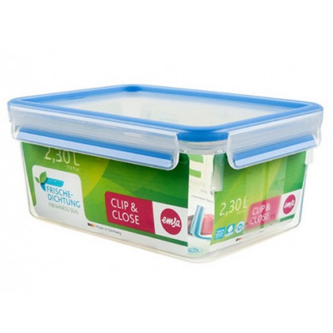 Emsa Clip&Close Contenitore Salvafreschezza Rettangolare 2,3 l
