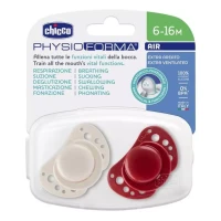 Chicco Ciuccio 6-16 mesi Air Physioforma Succhietto in Silicone - Rosso