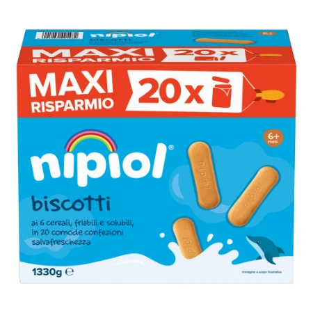 Nipiol Biscottini 6 Cereali Solubili con Vitamine e Minerali 1330gr