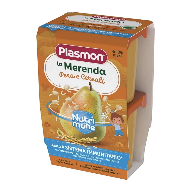 Plasmon Merenda Pera e Cereali 2x120g 
