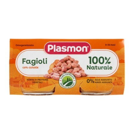 Plasmon Omogeneizzato Fagioli con Carote 2x80g 