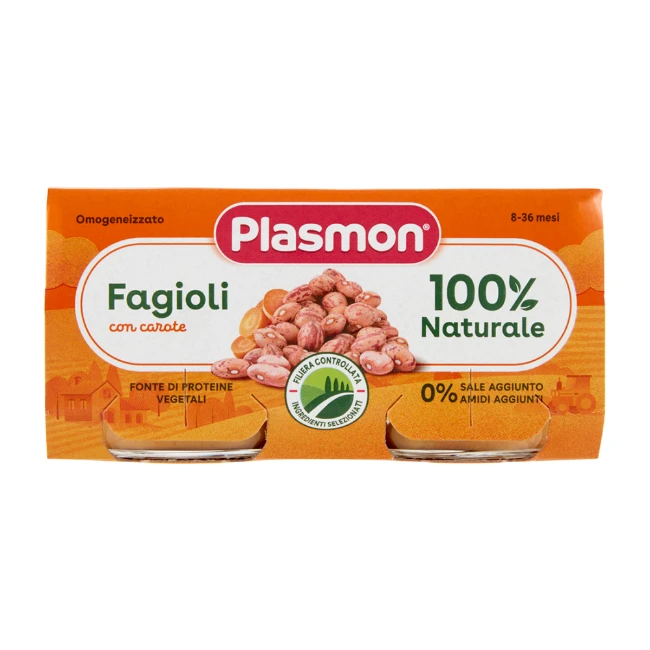 Plasmon Omogeneizzato Fagioli con Carote 2x80g 