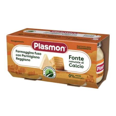 Plasmon Omogeneizzato Formaggino Fuso e Parmigiano Reggiano 2x80g 