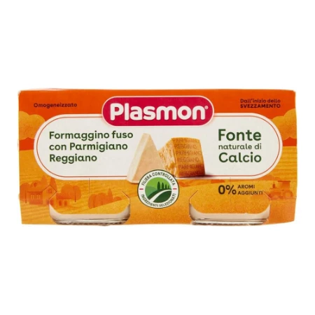 Plasmon Omogeneizzato Formaggino Fuso e Parmigiano Reggiano 4x80g 