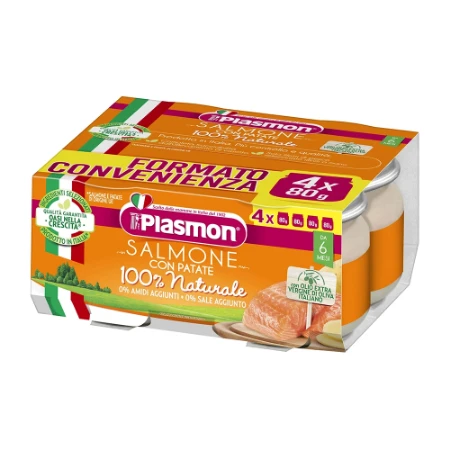 Plasmon Omogeneizzato Salmone con Verdure 4x80g 