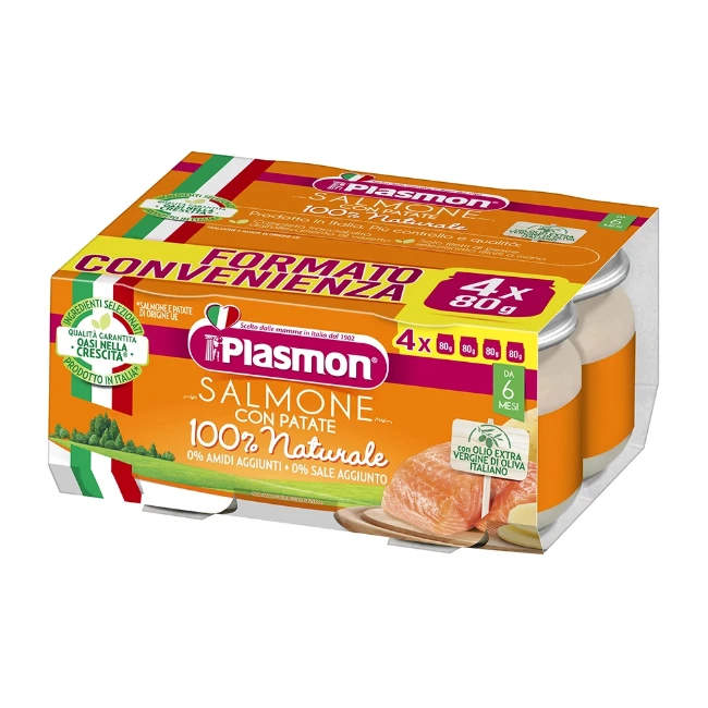 Plasmon Omogeneizzato Salmone con Verdure 4x80g 