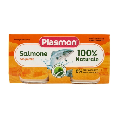 Plasmon Omogeneizzato Salmone e Verdure 2x80g 