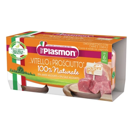Plasmon Omogeneizzato Vitello e Prosciutto Cotto 2x80g 