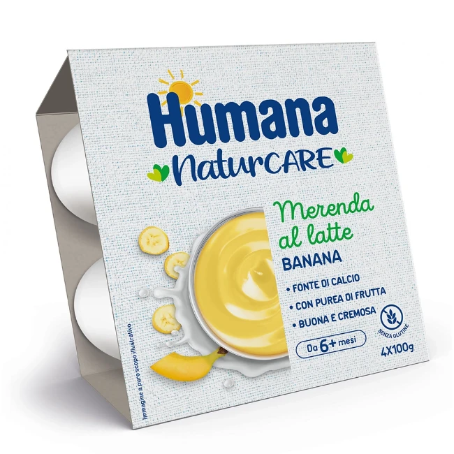 Humana Merenda Latte e Banana 4x100g 