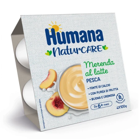 Humana Merenda Latte e Pesca 4x100g 