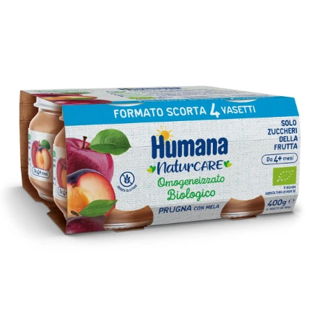 Humana Omogeneizzato Bio Prugna con Mela 4 x 100g 