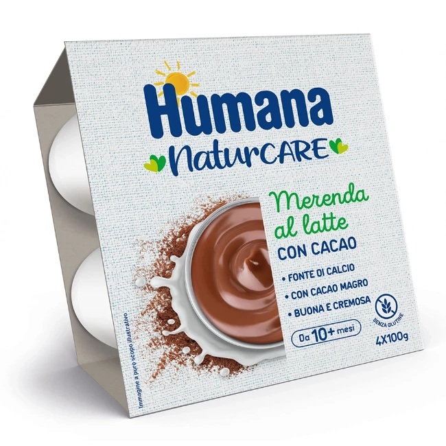 Humana Merenda Latte e Cacao 4x100g