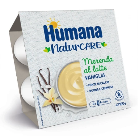 Humana Merenda Latte e Vaniglia 4x100g