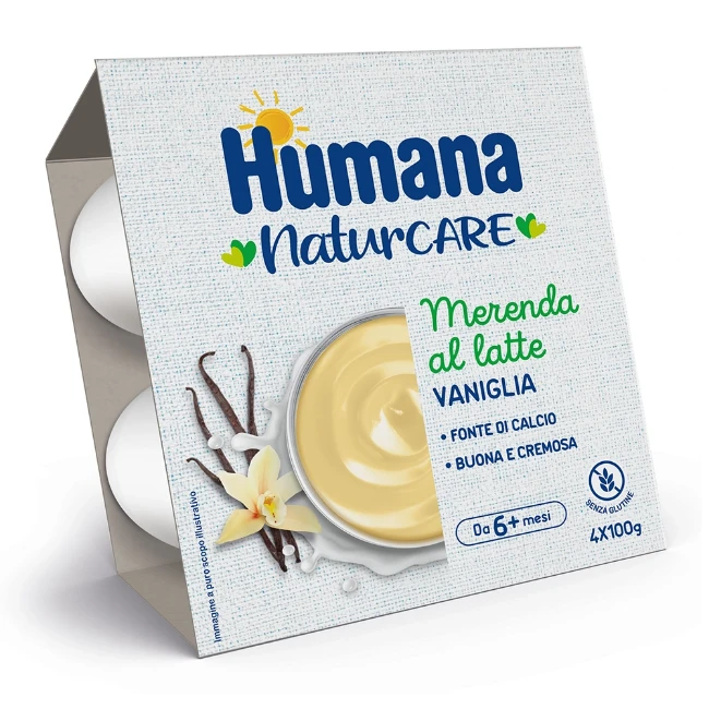 Humana Merenda Latte e Vaniglia 4x100g