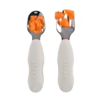 Béaba Set di 2 Posate in Acciaio Inox Grigio