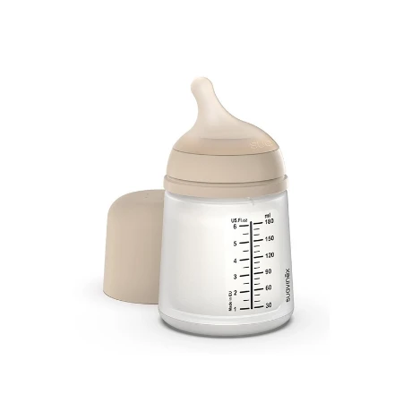 Suavinex Biberon Speciale Allattamento Zero.Zero 180 ml Light Nude